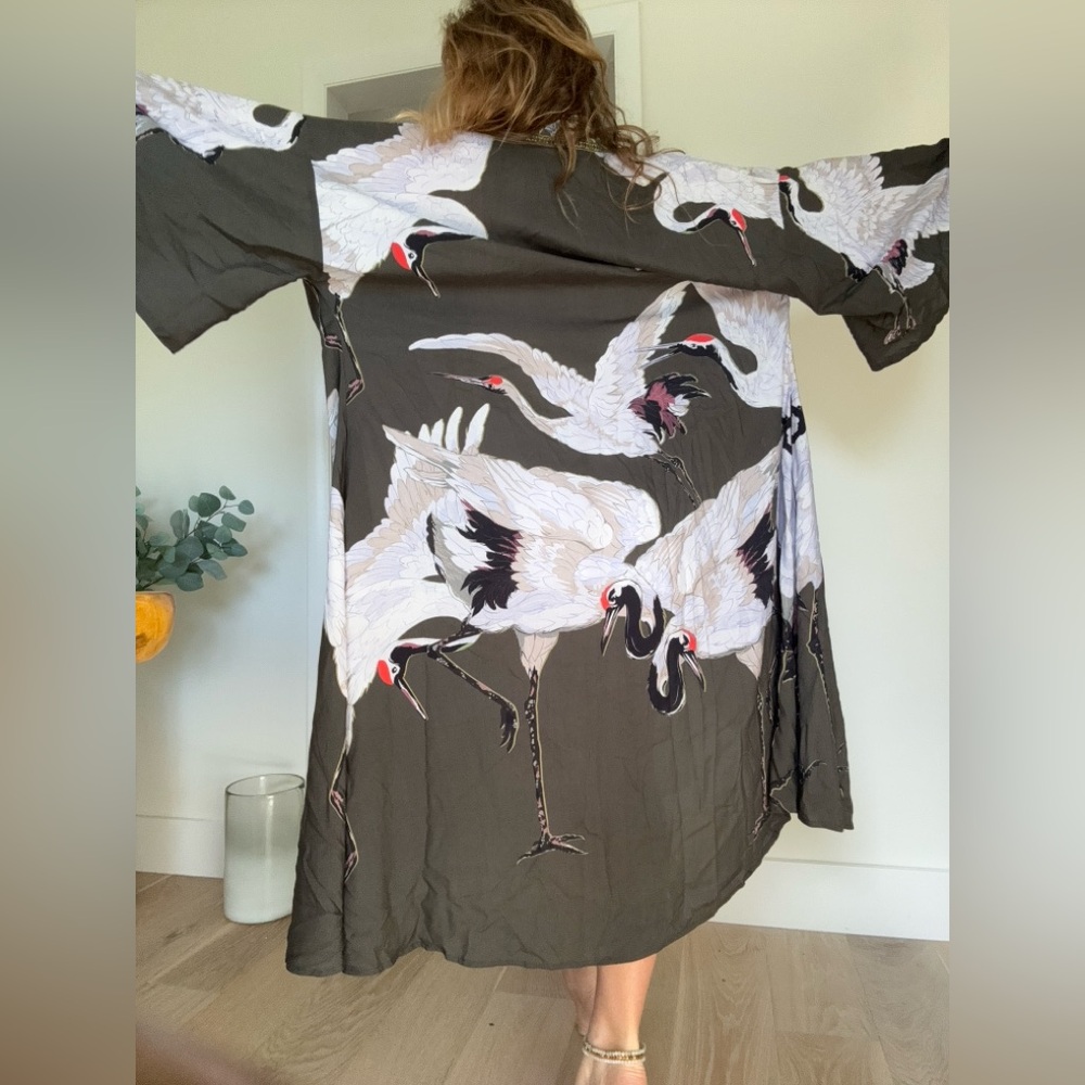 Aratta Silent Journey - THE LEGEND OF THE CRANE MAXI KIMONO